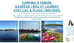 Immobilier, Camping à vendre, Gaspésie, Vallée Matapédia, Base plein air, Relais, Resto, Bar, Kayak, VTT, Motoneige REF#17091